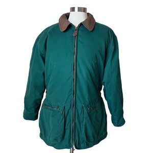 Vtg 90s Eddie Bauer‎ Womens M Flannel Lined Goose Down Chore Barn Jacket Medium